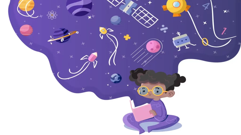 Niña imaginando 